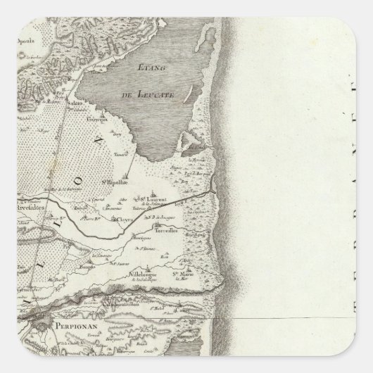 Perpignan Quadratischer Aufkleber (Vorderseite)