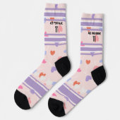 Perple- Name Number heart Socks Socken (Linkes Detail)
