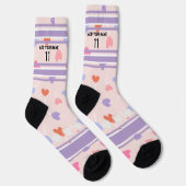 Perple- Name Number heart Socks Socken (Rechts)