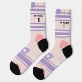 Perple & Pink- Name Nummer Herz Socken (Linkes Detail)