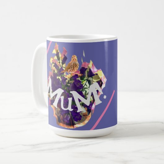 Perpul-Blume mit Vogel Kaffeetasse (Vorderseite Links)
