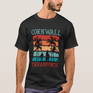 Perranporth Cornwall England S Retro Surfboard T-Shirt