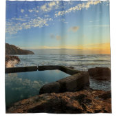 Perranporth, Cornwall-Pool bei Sonnenuntergang Duschvorhang (Vorderseite)