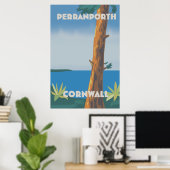 Perranporth Cornwall Reiseplakat Poster (Heimbüro)