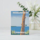 Perranporth Cornwall Reiseplakat Postkarte (Stehend Vorderseite)