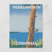 Perranporth Cornwall Reiseplakat Postkarte (Vorderseite)