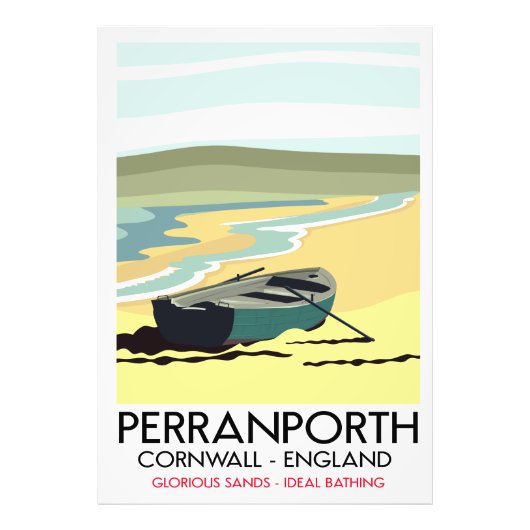 Perranporth Cornwall Seaside Reiseplakat. Fotodruck (Vorne)