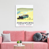 Perranporth Cornwall Seaside Reiseplakat. Leinwanddruck (Insitu (Wohnzimmer))