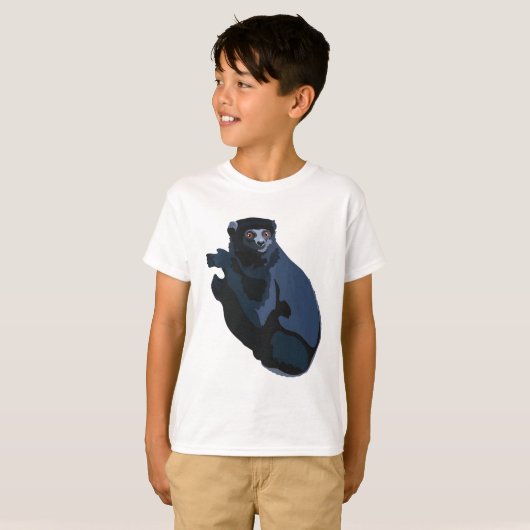Perriers Sifaka Illustration Selten Madagascar Lem T-Shirt (Vorne ganz)