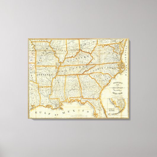 Perrines neue topographische Kriegskarte Leinwanddruck (Vorderseite)