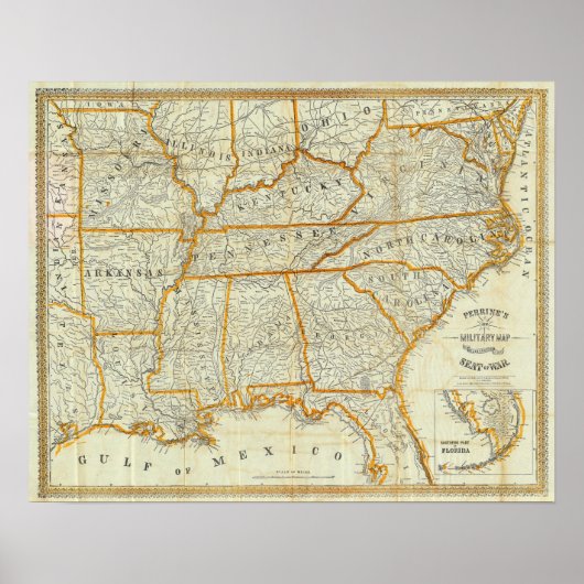 Perrines neue topographische Kriegskarte Poster (Vorne)