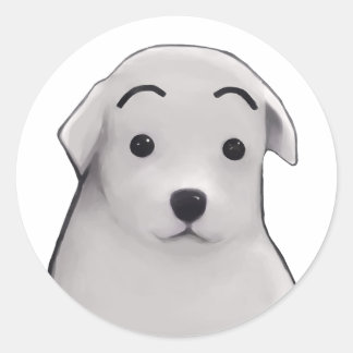 Perrito sorprendido runder aufkleber