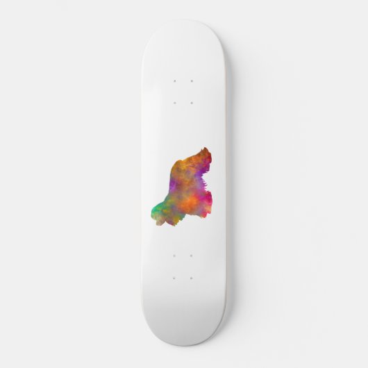 perro american cocker spaniel silueta en acuarela skateboard (Vorderseite)