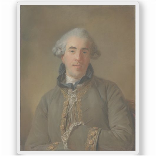 Perronneau - Portrait von Théophile Van Robais Aufkleber (Vorderseite)