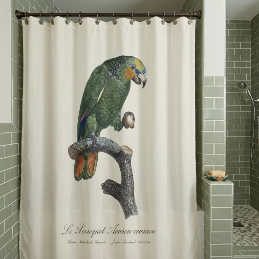 Perroquet Aourou-couraou / Orangenflügeltes Amazon Duschvorhang
