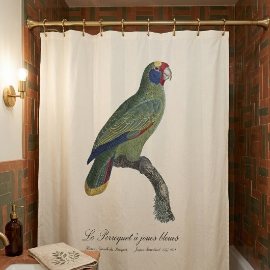 Perroquet-Joues-Blues / Rotschwanzamazone Duschvorhang