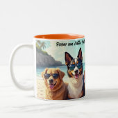 Perros con Estilo: Gafas de Sol y Arena en la Play Zweifarbige Tasse (Links)