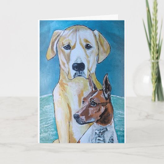 Perros en la Playa Malerei von Alfred Fox Karte (Vorderseite)