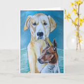 Perros en la Playa Malerei von Alfred Fox Karte (Gelbe Blume)