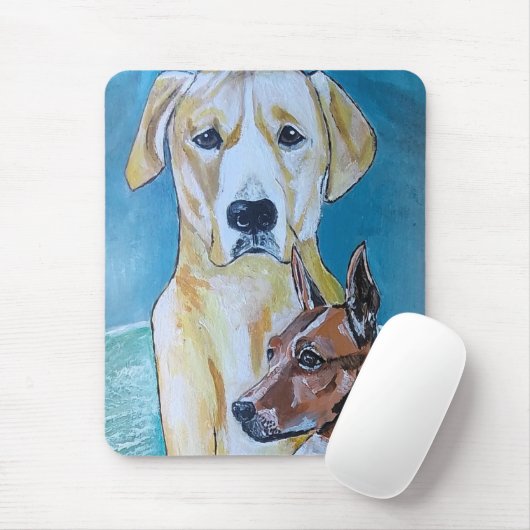 Perros en la Playa Painting by Alfred Fox Mousepad (Mit Mouse)
