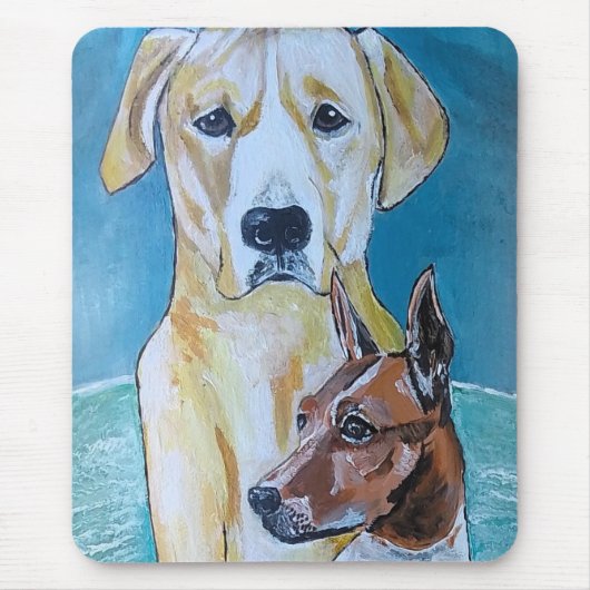 Perros en la Playa Painting by Alfred Fox Mousepad (Vorne)