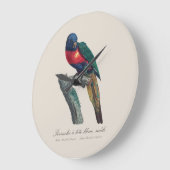 Perruche a tete bleue / Rainbow lorikee Große Wanduhr (Winkel)
