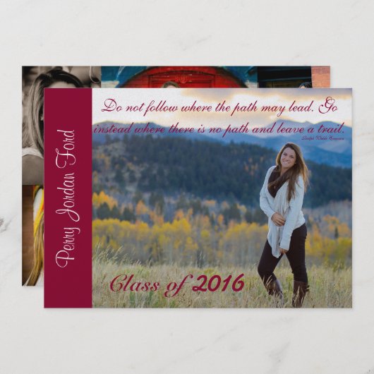 Perry Abschluss Einladung (Vorne/Hinten)