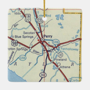 Perry Florida Vintage Karte Keramikornament