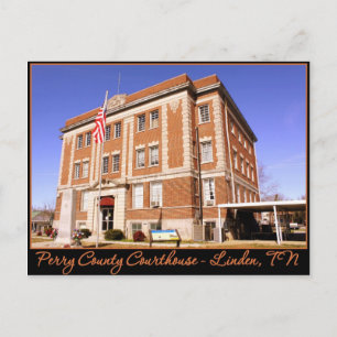 Perry Landkreis Courthouse - Linden, TN Postkarte