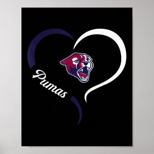 Perry Pumas Logo Halbherz Slogan Hs Poster (Vorne)