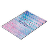 Pers. Abstraktes rosa/blaues Muster Dankesblatt Notizblock (Linke Seite)