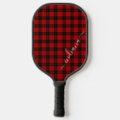 Persaonalisiertes Script Tartan Kariert Rustikal R Pickleball Schläger (Rückseite)