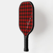 Persaonalisiertes Script Tartan Kariert Rustikal R Pickleball Schläger (Links)