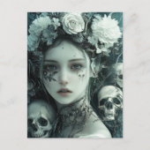 Persephone-Blume und Skulls Postkarte (Vorderseite)