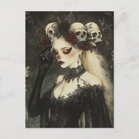 Persephone Königin der Unterwelt Gotik Postkarte (Vorderseite)