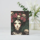 Persephone Roses and Skulls Postkarte (Stehend Vorderseite)