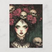 Persephone Roses and Skulls Postkarte (Vorderseite)