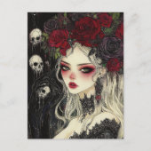 Persephone Skulls und Rose Postkarte (Vorderseite)