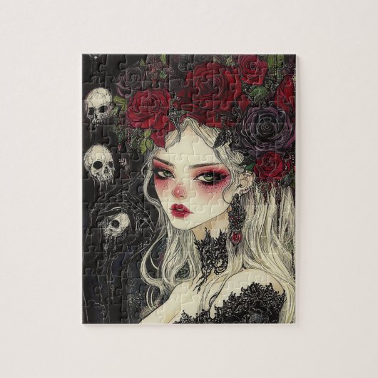 Persephone Skulls und Rose Puzzle (Vertikal)