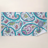 Perser Boteh Paisley Muster-Monogramm-Badetuch Strandtuch (Vorderseite)