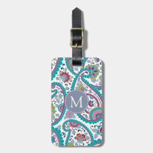 Perser Boteh Paisley Muster-Monogramm-Gepäck T Gepäckanhänger