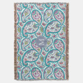 Perser Boteh Paisley Muster-Monogramm-Wurf B Decke (Vorderseite Vertikal)