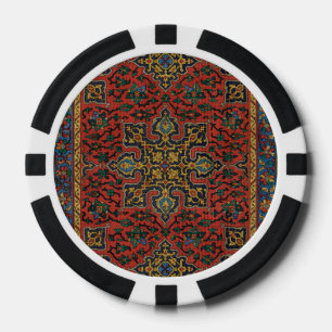 Perser Teppich Rot Blau Klassisch Pokerchips