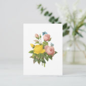 Persergelbe Rose, Tee-Rose von Redouté Postkarte (Stehend Vorderseite)