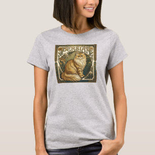 Perserkatze Art Nouveau – Elegante Vintage-Katzenk T-Shirt