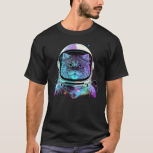 Perserkatze Astronaut Weltraum Bunte Katzen T-Shirt