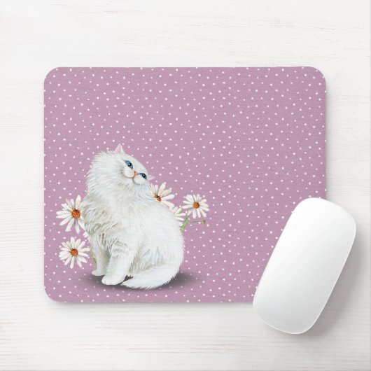 Perserkatze auf Button-Punktmuster Mousepad (Mit Mouse)