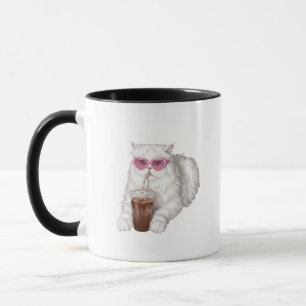 Perserkatze Comfort Colors Shirt, Eiskaffee Katze Tasse