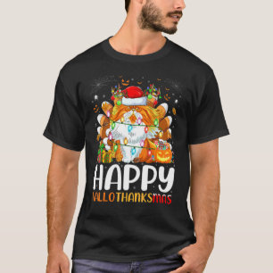 Perserkatze Halloween Weihnachten Frohe Hallothank T-Shirt