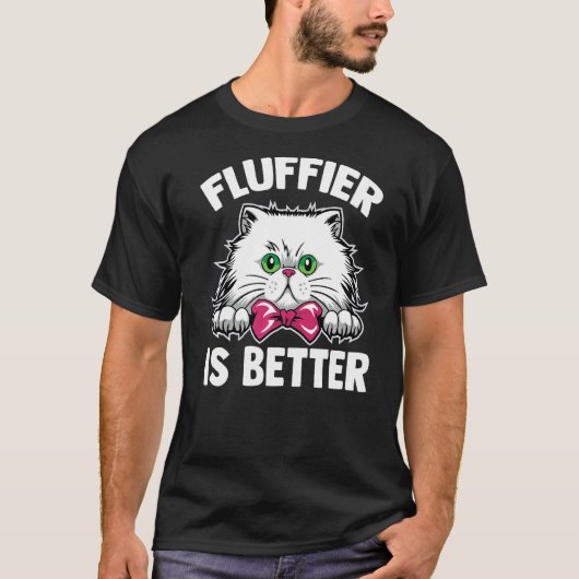 Perserkatze Katzenmutter Kätzchen Vater Fluffiger T-Shirt (Vorderseite)